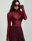 Helvano | Transparente Rollkragen-Bluse für Damen