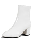 Helvano | Damen Stiefeletten mit eckiger Zehenpartie in Weiss