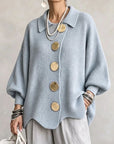 Helvano | Oversized Strickjacke mit Knöpfen für Damen