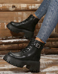 Helvano | Robuste Schnürstiefel mit Profilsohle für Damen