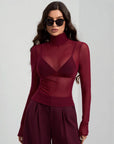 Helvano | Transparente Rollkragen-Bluse für Damen