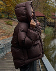 Helvano | Gesteppte Winterjacke mit Kapuze für Damen in Dunkelbraun