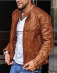 Helvano | Bikerjacke für Herren mit asymmetrischem Reissverschluss