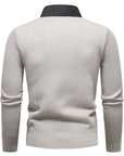 Helvano | Herren Strickpullover mit Kontrastkragen