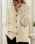Helvano | Strickjacke mit Herzknöpfen für Damen