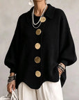 Helvano | Oversized Strickjacke mit Knöpfen für Damen