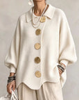 Helvano | Oversized Strickjacke mit Knöpfen für Damen