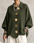 Helvano | Oversized Strickjacke mit Knöpfen für Damen