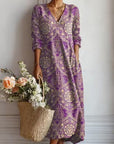 Helvano | Geblümtes Leinen-Midikleid für Damen