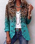Helvano | Damen Jacke mit Rüschen und Leopardenmuster