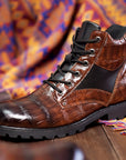 Helvano | Herren Stiefel in Krokoprägung