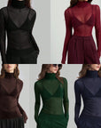 Helvano | Transparente Rollkragen-Bluse für Damen