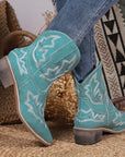 Helvano | Bestickte Vintage-Stiefel für Damen in Blau