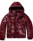 Helvano | Glänzende Steppjacke mit abnehmbarer Kapuze für Damen