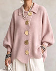 Helvano | Oversized Strickjacke mit Knöpfen für Damen