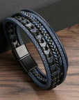 Helvano | Herren-Lederarmband in Schwarz