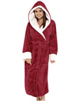Helvano | Kuscheliger Fleece-Bademantel mit Kapuze für Damen