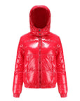 Helvano | Glänzende Steppjacke mit abnehmbarer Kapuze für Damen