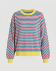 Helvano | Boxy Sweatshirt für Damen Gestreift