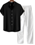 Helvano | Leinen-Set für Herren mit Hemd und Shorts