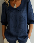 Helvano | Blumenbluse mit Rundhals für Damen