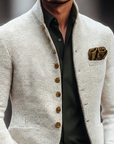 Helvano | Einreihige Strickjacke für Herren in Weiss