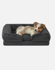 Helvano | Orthopädisches Hundebett in Grau & Schwarz