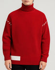 Helvano | Oversized Patchwork-Rollkragenpullover für Herren