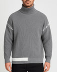 Helvano | Oversized Patchwork-Rollkragenpullover für Herren