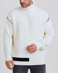 Helvano | Oversized Patchwork-Rollkragenpullover für Herren