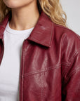 Helvano | Oversized Lederjacke in Kunstleder für Damen