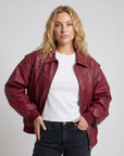 Helvano | Oversized Lederjacke in Kunstleder für Damen