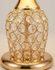 Helvano | Kristall-Tischlampe mit goldenem Trommelschirm