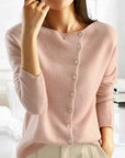 Helvano | V-Ausschnitt Strickpullover mit asymmetrischen Knöpfen für Damen