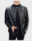 Helvano | Bikerjacke aus Kunstleder für Herren in Schwarz