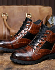 Helvano | Herren Stiefel in Krokoprägung