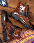 Helvano | Herren Stiefel in Krokoprägung