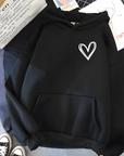 Helvano | Damen-Kapuzenpullover mit Herzmuster