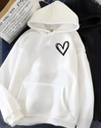 Helvano | Damen-Kapuzenpullover mit Herzmuster