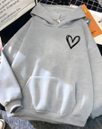Helvano | Damen-Kapuzenpullover mit Herzmuster