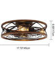Helvano | Deckenventilator mit Licht und 4 Spots im Industrial-Stil