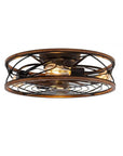 Helvano | Deckenventilator mit Licht und 4 Spots im Industrial-Stil