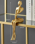 Helvano | Abstrakte Skulptur aus Metall in Gold