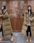 Helvano | Lange Pufferjacke mit Kapuze für Damen