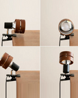 Helvano | Retro Schreibtischlampe mit Klemme aus Holz und Metall