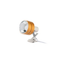 Helvano | Retro Schreibtischlampe mit Klemme aus Holz und Metall