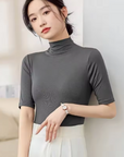 Helvano | Ultradünner nahtloser Rollkragenpullover für Damen
