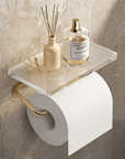 Helvano | Wandmontierter Toilettenpapierhalter mit Ablage