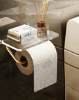 Helvano | Wandmontierter Toilettenpapierhalter mit Ablage