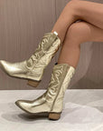 Helvano | Metallic Cowboystiefel für Damen